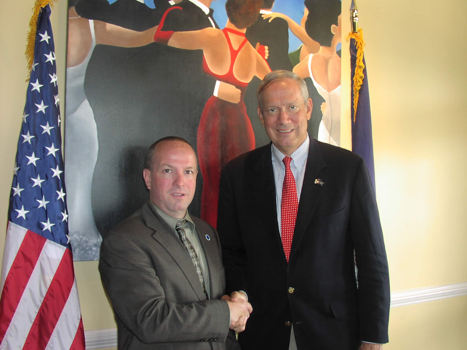 GOSC Legislative Director Rick Daniel with New York Gov. George Pataki during a visit to SC on August 5, 2006. 